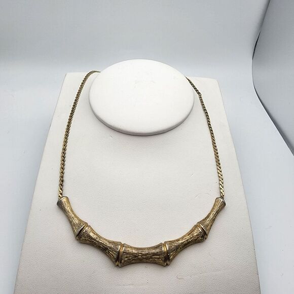 Vintage Direction One Gold Tone Bamboo Necklace - Picture 1 of 5